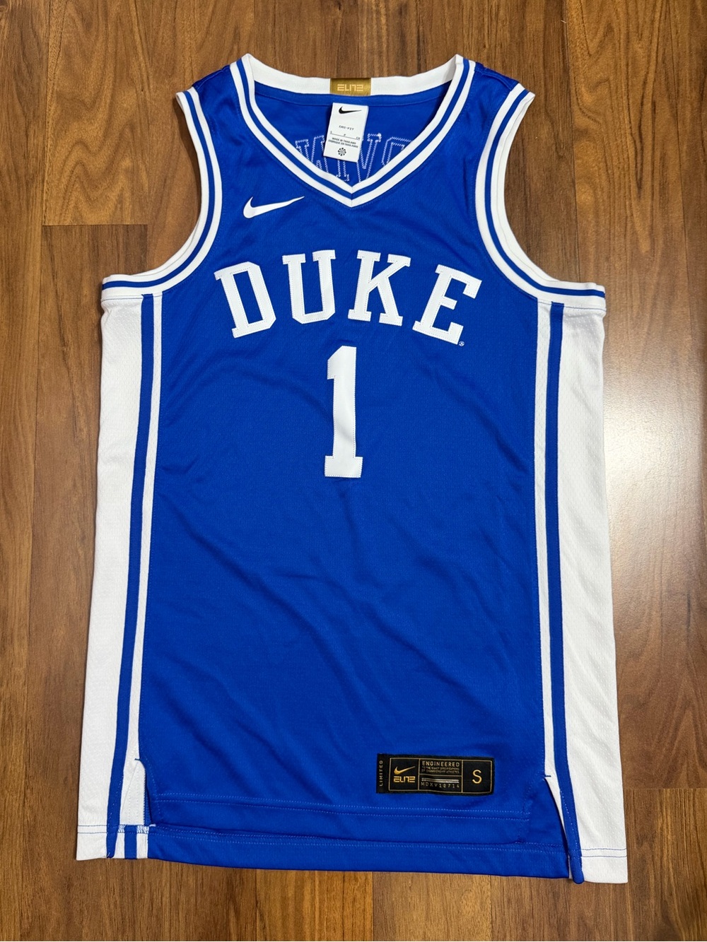 Nike Men's Limited Dri-fit Duke Jersey S Blue Athletic Tank Top White Trim